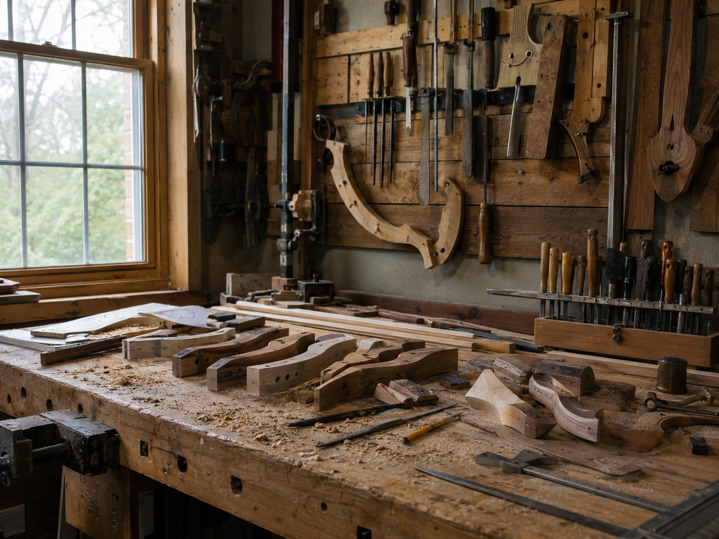 Archery factory workshop interior